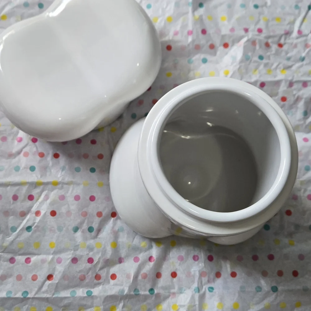 White Bone-Shaped Ceramic Container