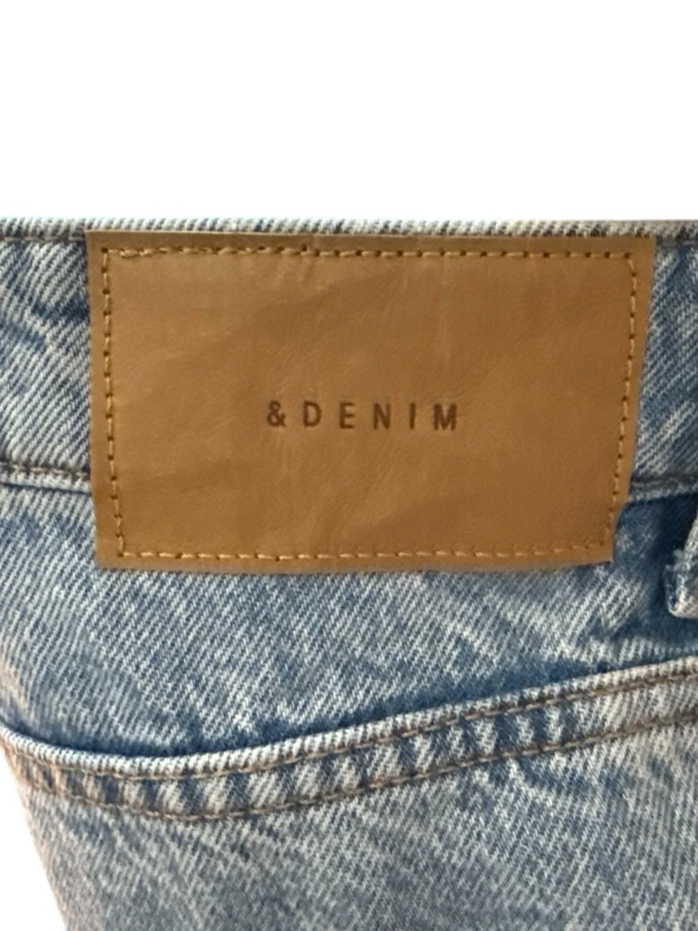 &Denim Baggy Bermuda Shorts Light Wash High Rise Jorts Size 12