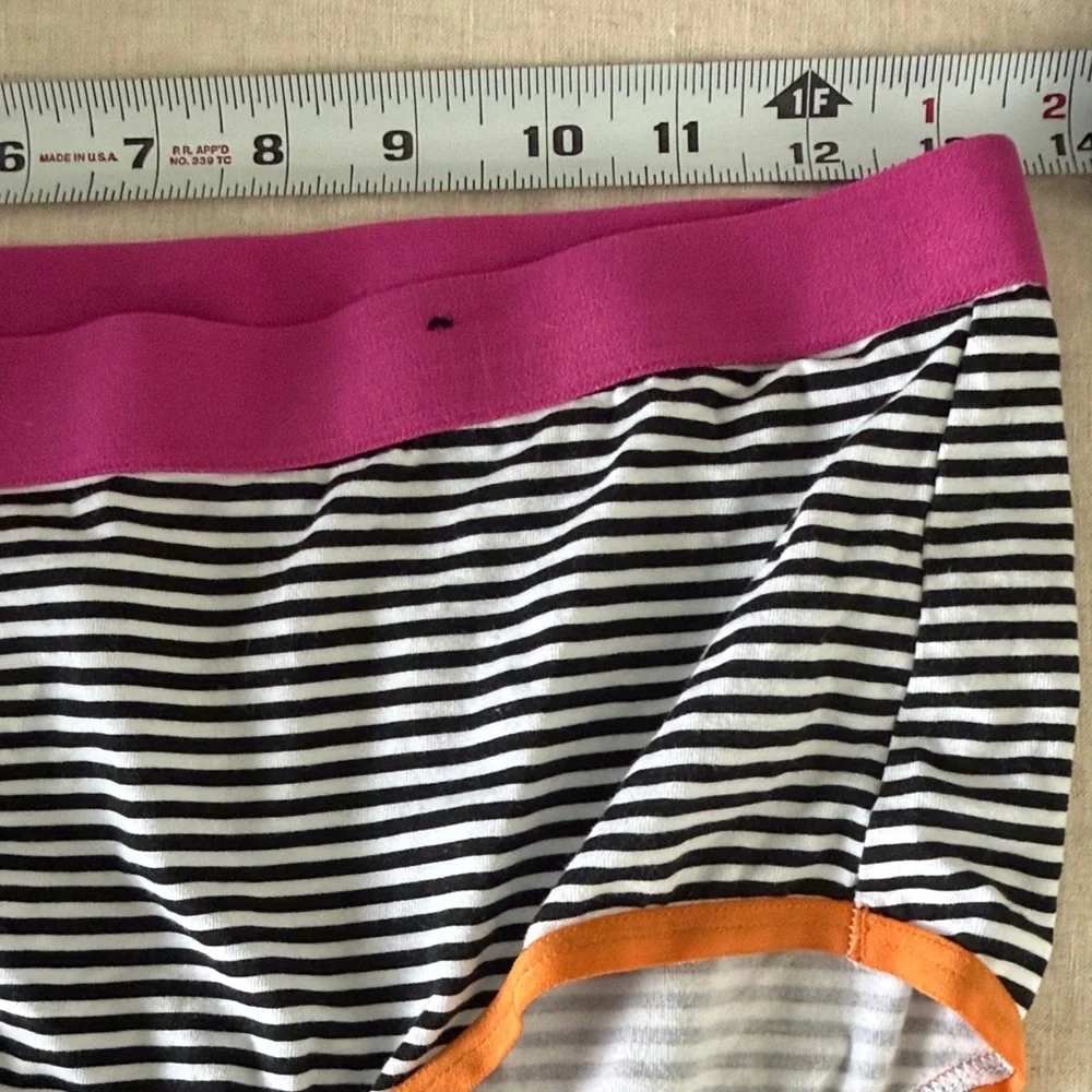 Striped Women's Panties - Fuchsia, Black, White, and Orange