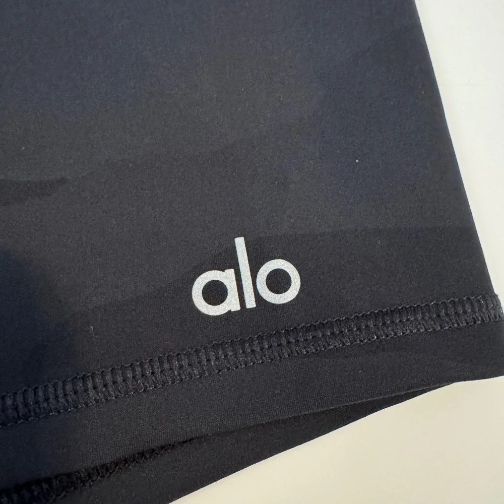 Alo Yoga Black Camo High-Waist Vapor Biker Shorts Womens Size XS RN87370