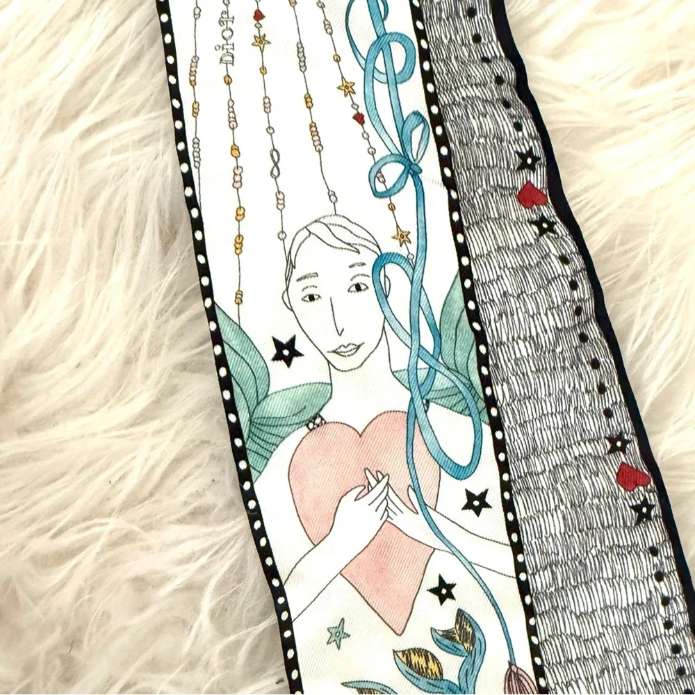 DIOR J’Adior L’Amoureux Lovers Silk Mitzah Twilly Scarf - NEW in Box & Shopper