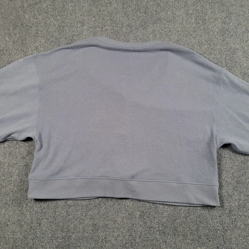 Alo Yoga Cropped‎ Henley Cardigan Womens Small Gray Long Sleeve Pullover Cropped
