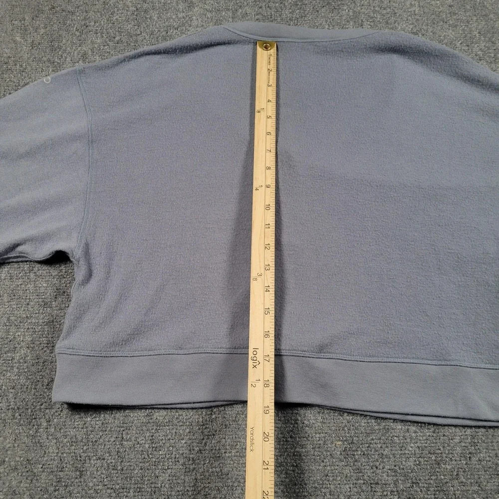 Alo Yoga Cropped‎ Henley Cardigan Womens Small Gray Long Sleeve Pullover Cropped