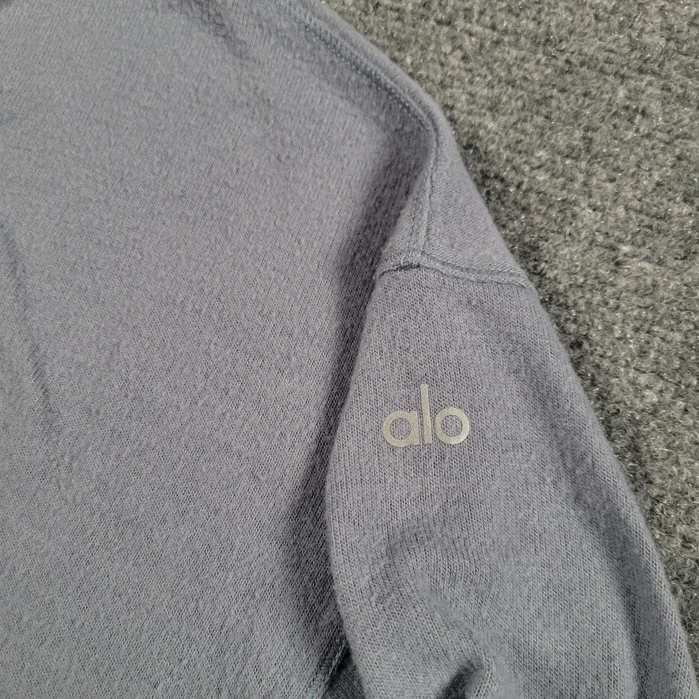 Alo Yoga Cropped‎ Henley Cardigan Womens Small Gray Long Sleeve Pullover Cropped