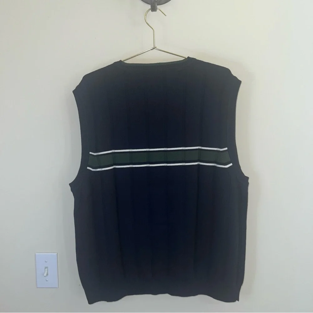 Tommy Hilfiger Navy Striped Sweater‎ Vest XL Cotton Preppy Golf Academia