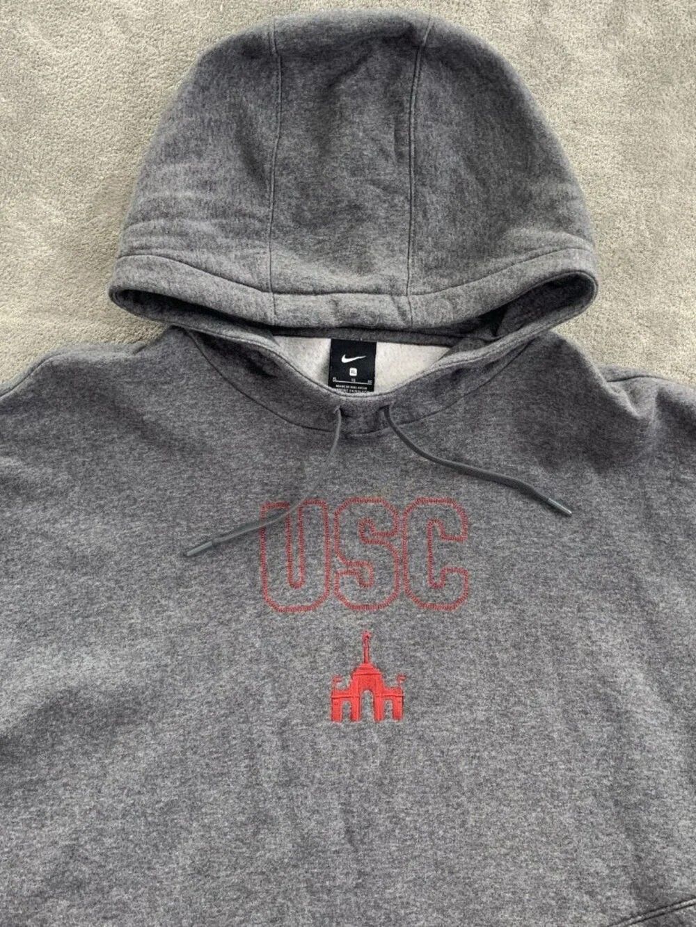 Nike Hoodie Women XL USC Sportswear Club Fleece Pullover Gray College University