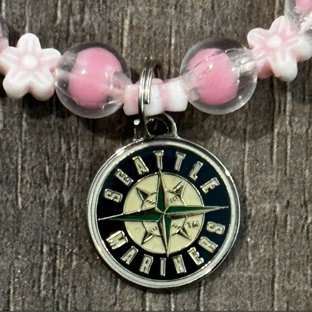 New Kids Pink Seattle Mariners MLB Beaded Necklace & Bracelet Set