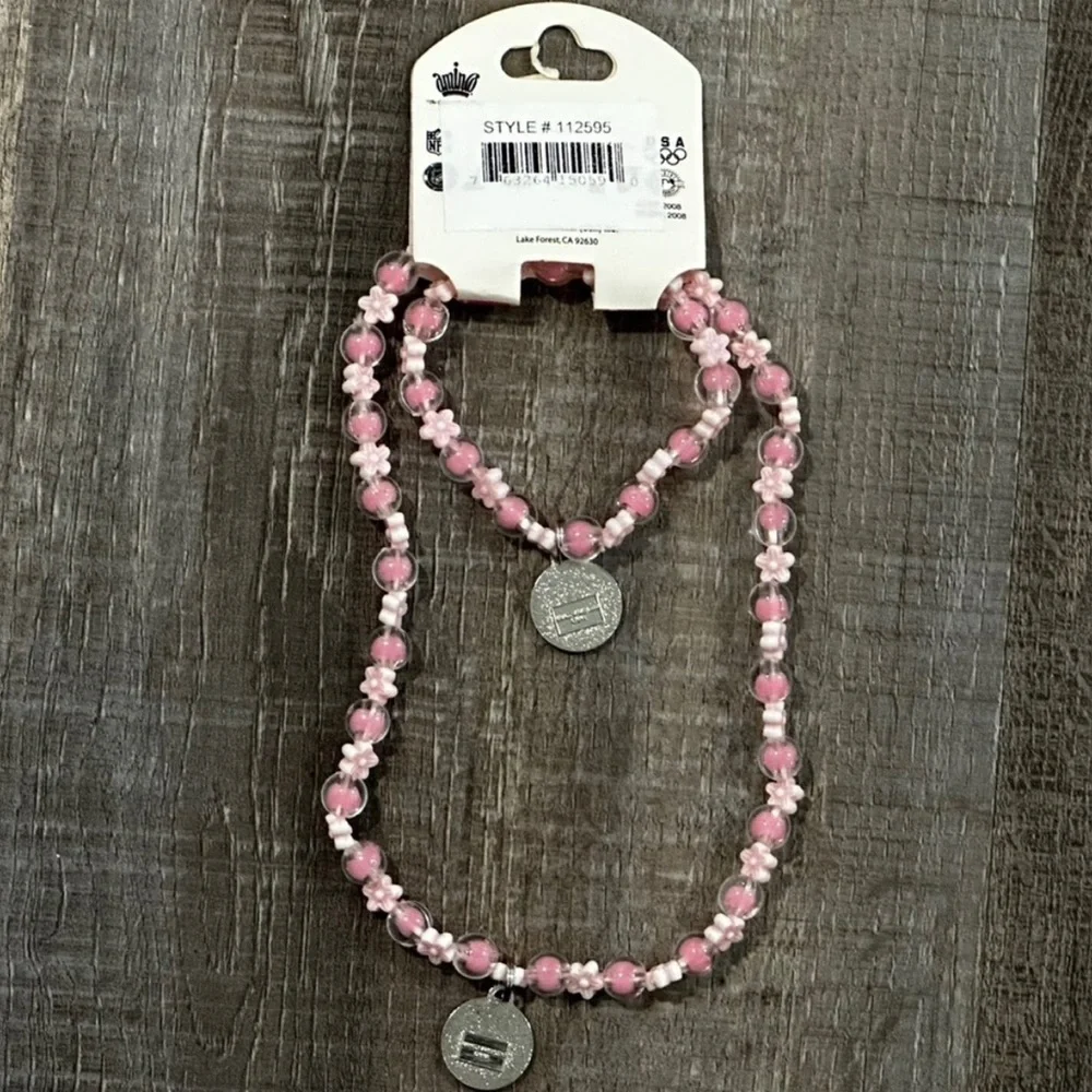 New Kids Pink Seattle Mariners MLB Beaded Necklace & Bracelet Set