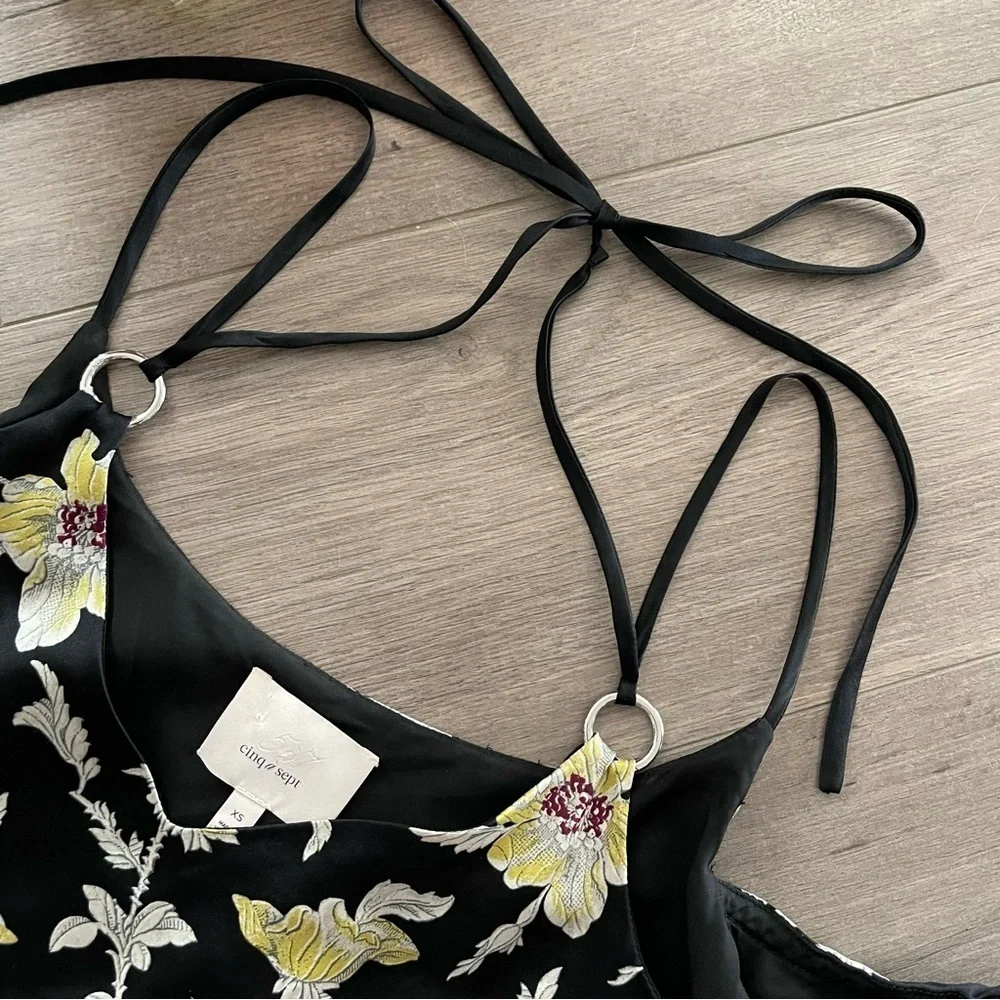 Cinq a‎ Sept Rayna Silk Floral Cold Shoulder Blouse