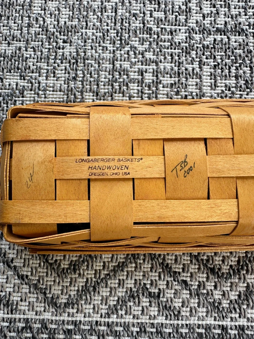Longaberger Cracker Basket (2001) with Protector