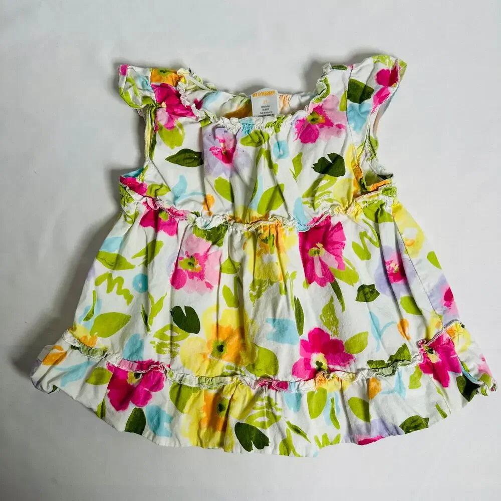 Gymboree Floral Ruffle Tiered Sleeveless Sundress Sz 2T