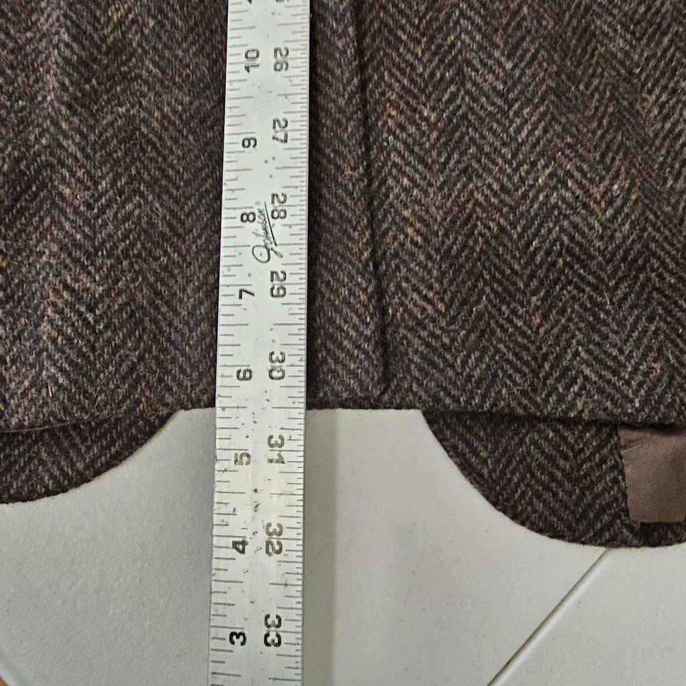 Vintage WFF by Farah Blazer Mens 46R‎ Brown Herringbone Wool Sport Coat USA 90s