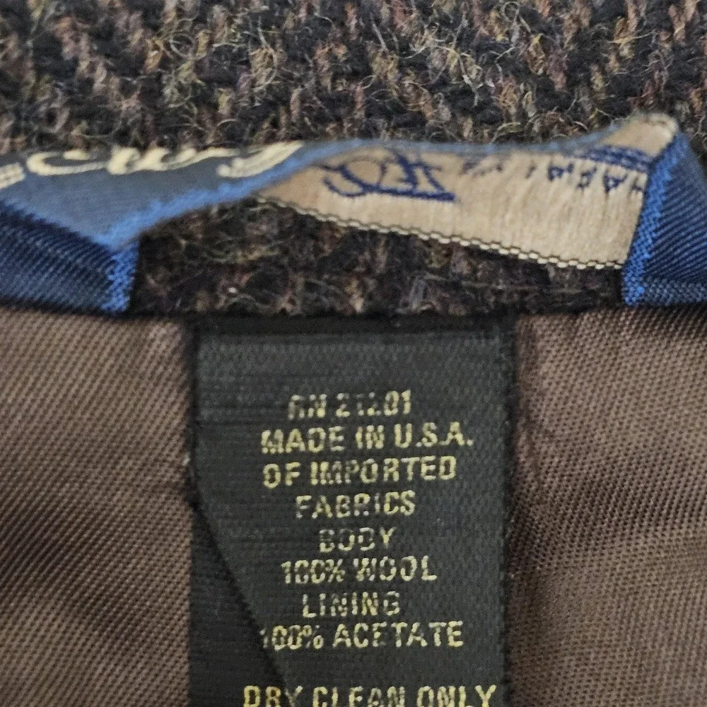 Vintage WFF by Farah Blazer Mens 46R‎ Brown Herringbone Wool Sport Coat USA 90s