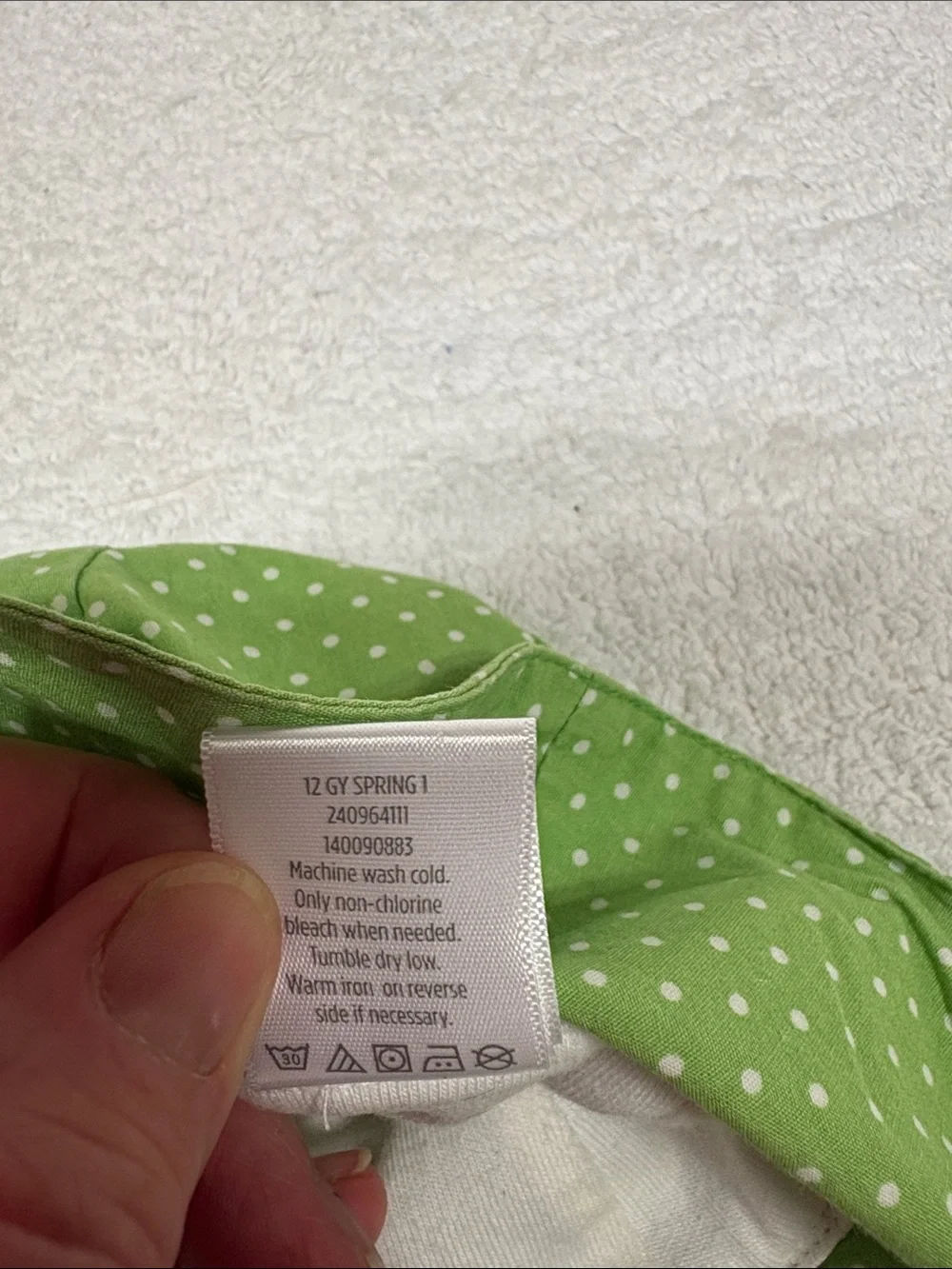 Gymboree daisy turtle line Green Polka Dot Sun Hat 6/12m Y2K
