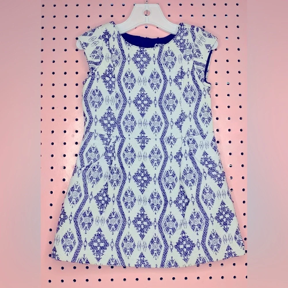 OshKosh B’gosh Brocade Navy and White Dress. Great Condition. Size 3t