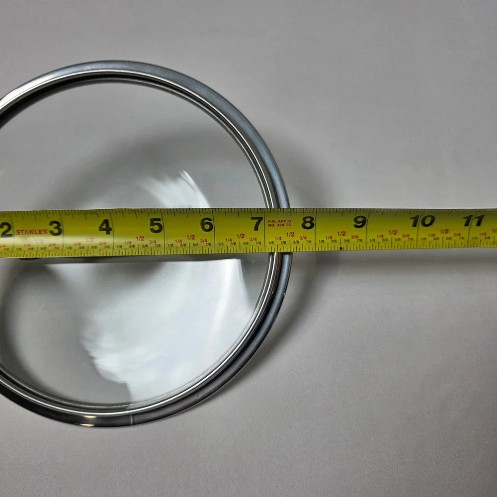 Cuisinart Pot Pan Lid 7.5-inch Clear Silver Tempered Glass Stainless Steel Rim