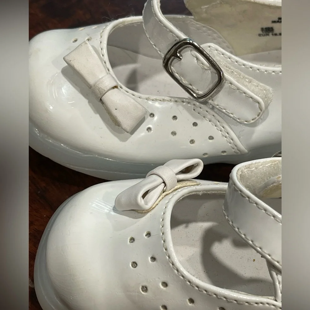 VTG 90s Smart Steps little girl white patent vinyl‎ Mary Jane shoes size 3.5W