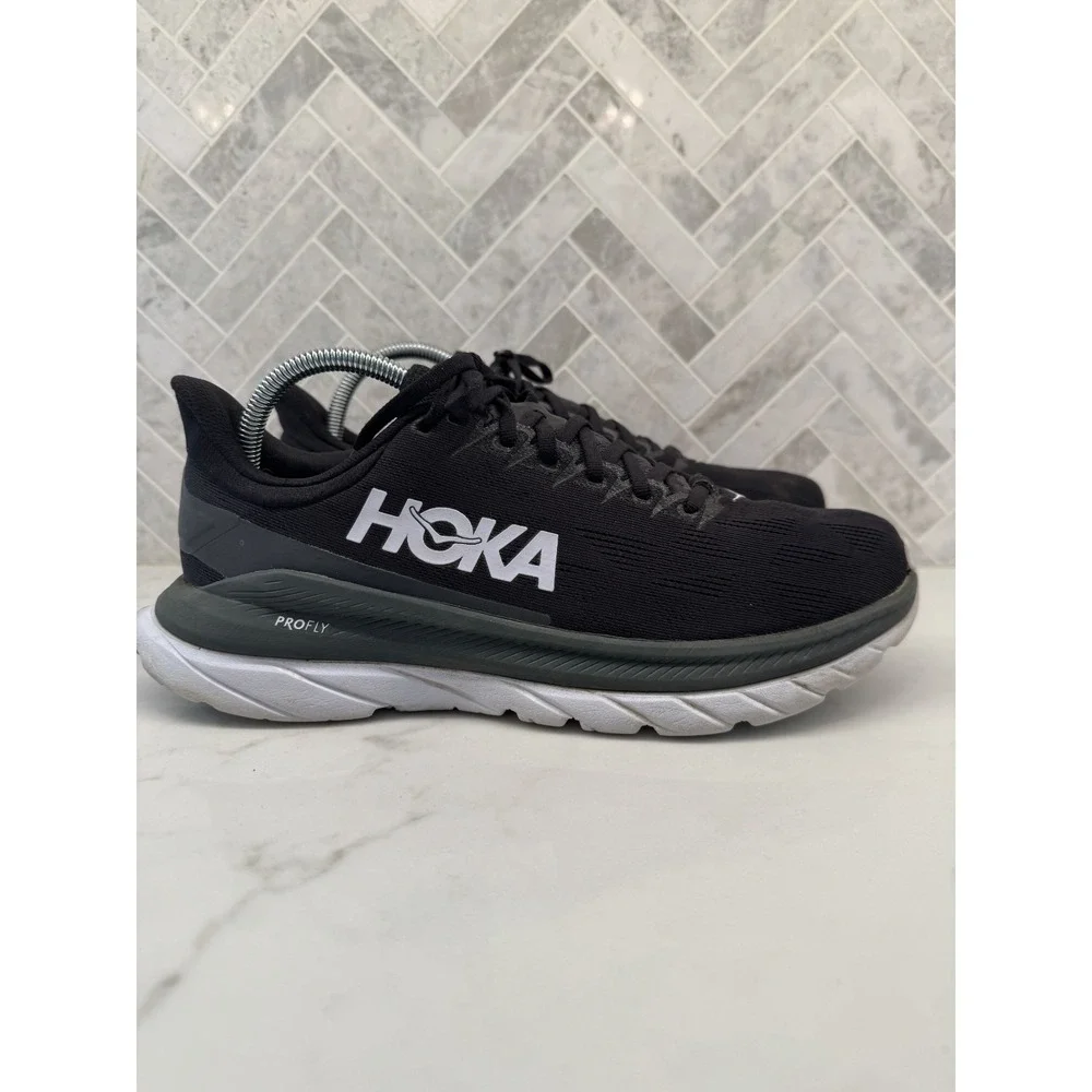 Hoka One One Mach 4 Running Shoes Mens 9.5 D 9.5D Black Profly Athletic Sneakers