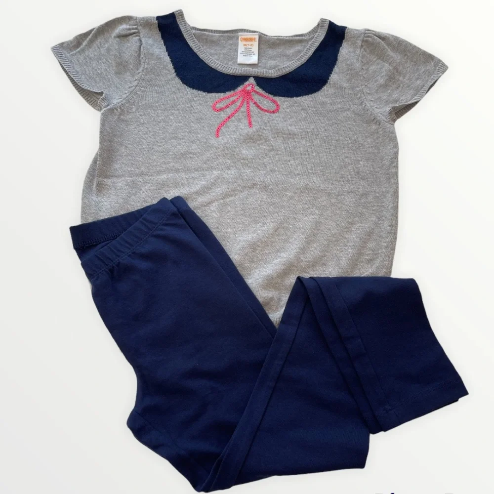 Gymboree Knit Top With NWT Cat & Jack Leggings Bundle Girls Size M (7-8)