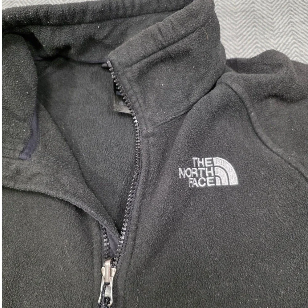 The North Face Mens‎ Full Zip Fleece Jacket Black Mock Neck M T495+T895