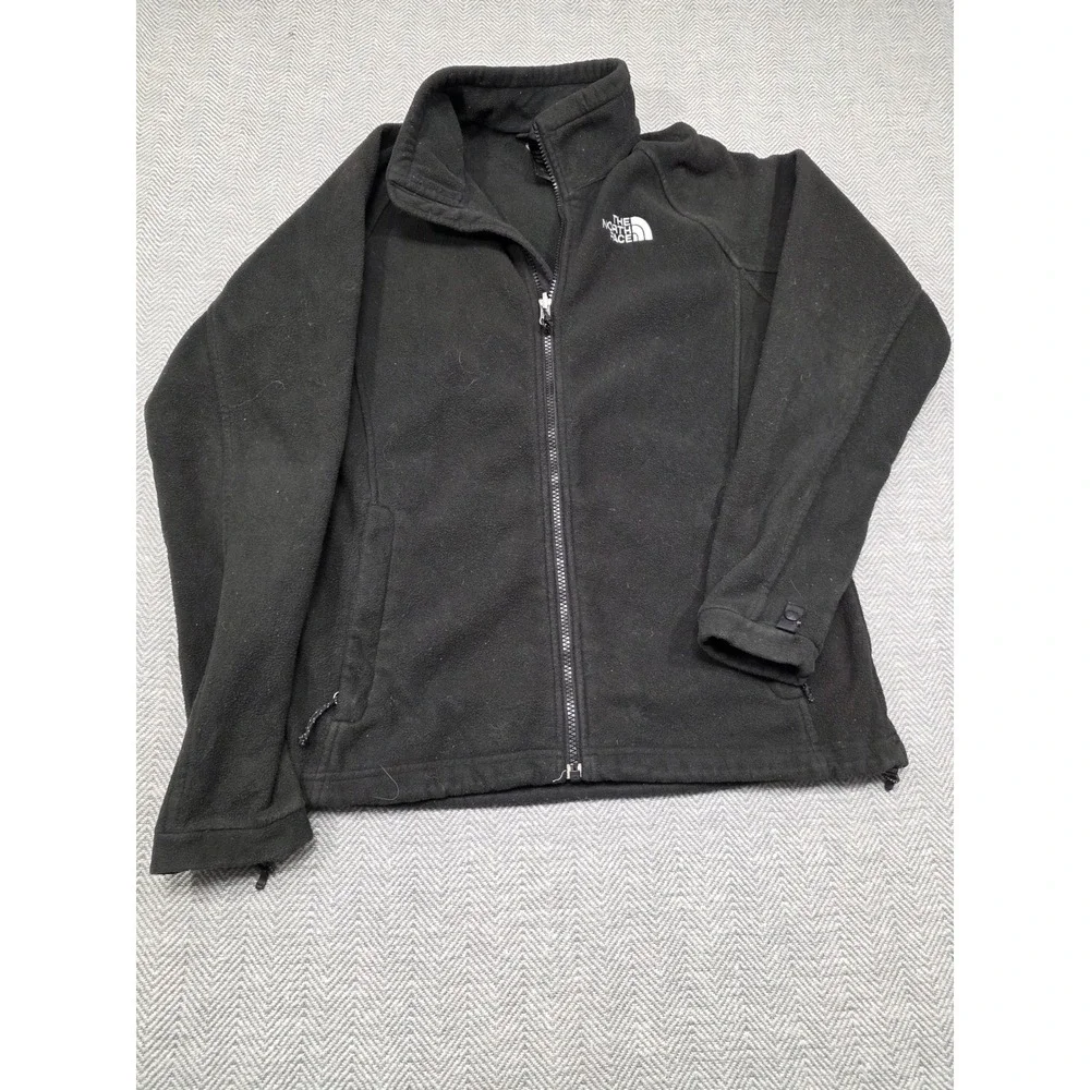 The North Face Mens‎ Full Zip Fleece Jacket Black Mock Neck M T495+T895