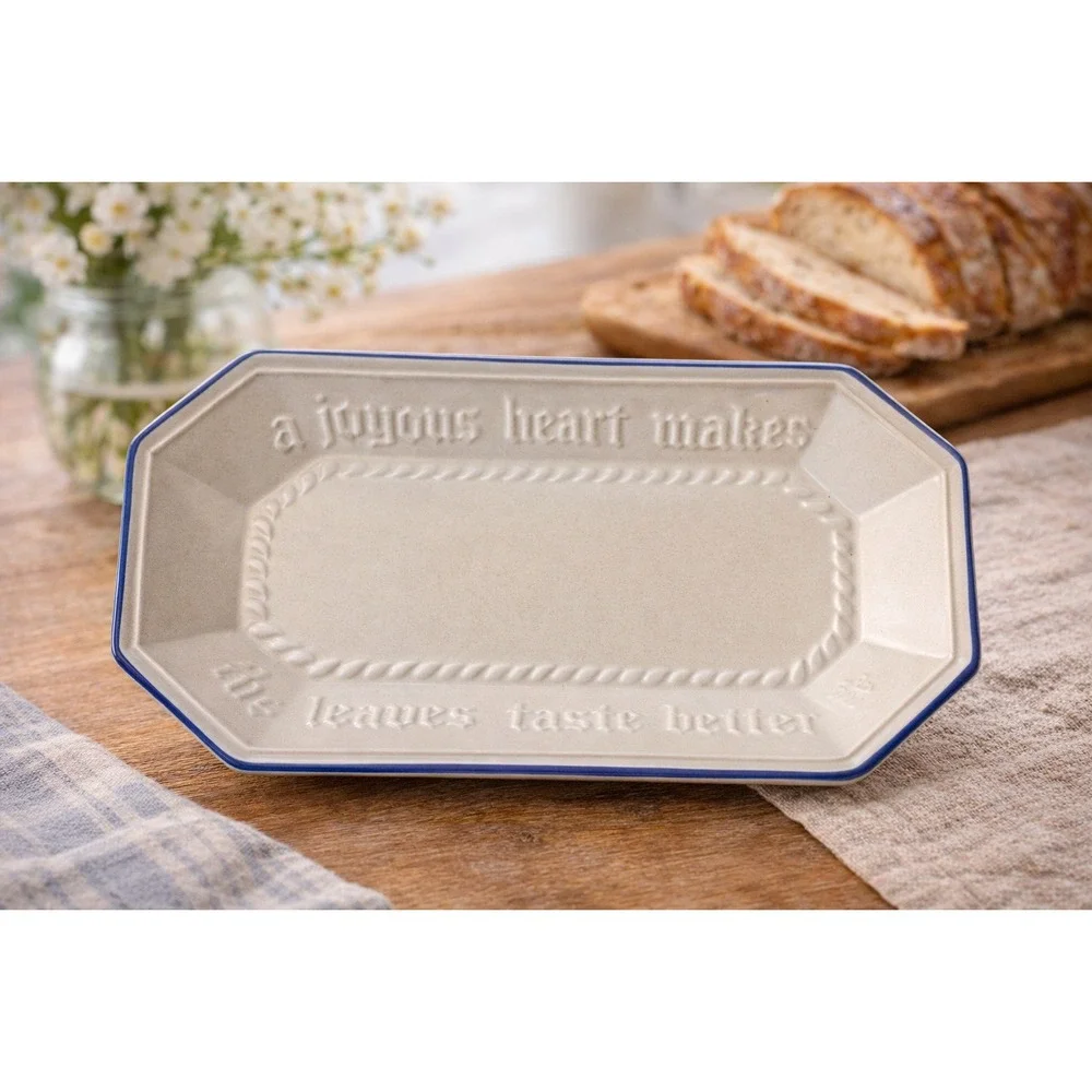 Pfaltzgraff Stoneware Tray A Joyous Heart Makes Home Taste Better‎ USA