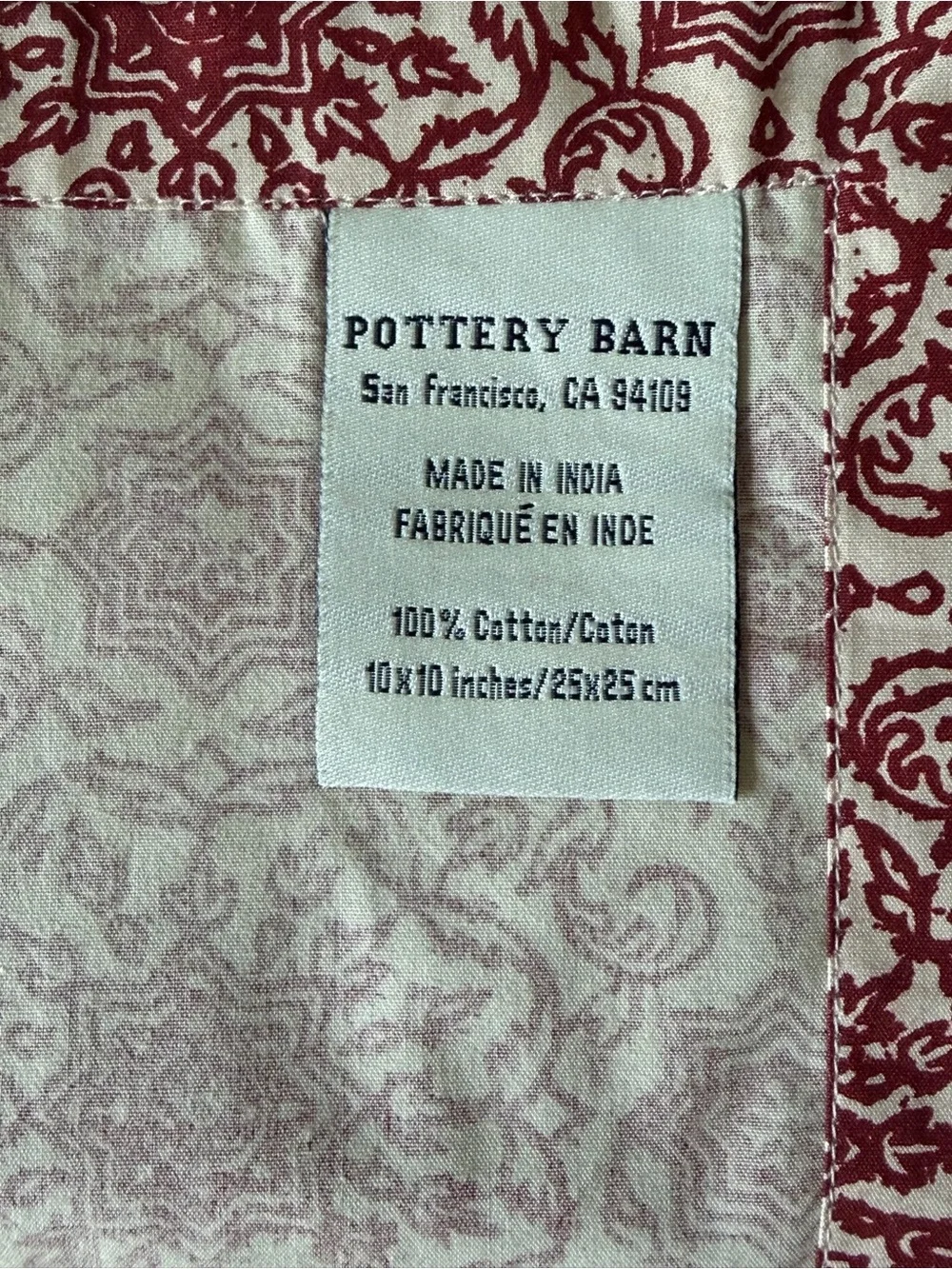 Pottery Barn Set of 8 Cotton Cloth Cocktail Napkins 10x10 New in Box Batik