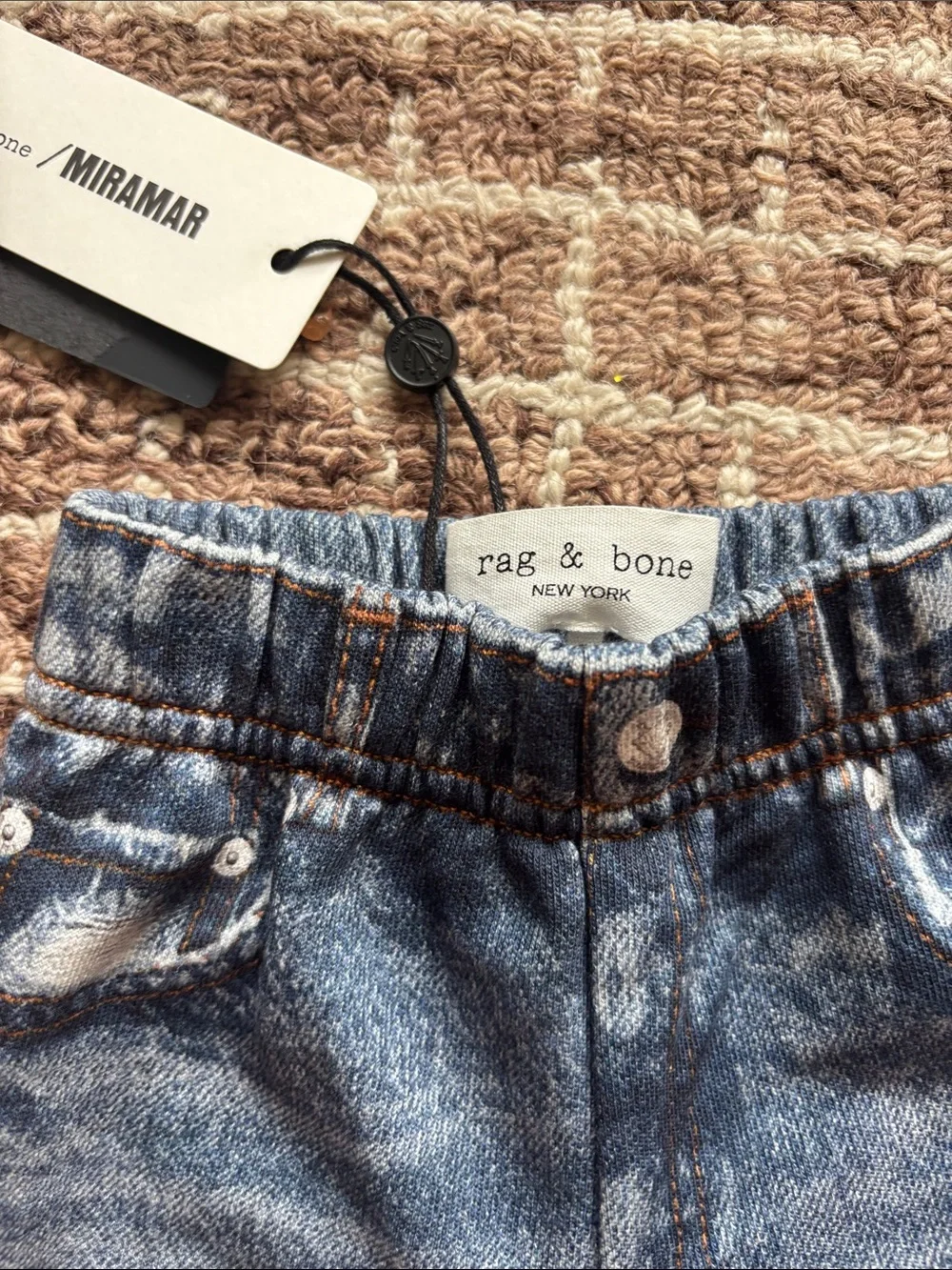 rag & bone Kids Distressed Dark Blue Denim Joggers