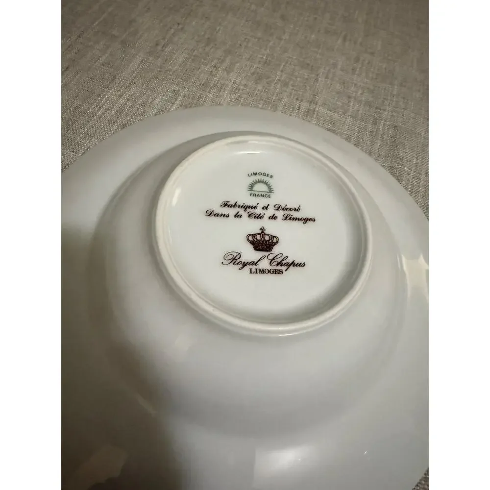 🍲 Vintage Limoges France “Royal Chapus” 8″ Soup Bowl – Bone China, Floral
