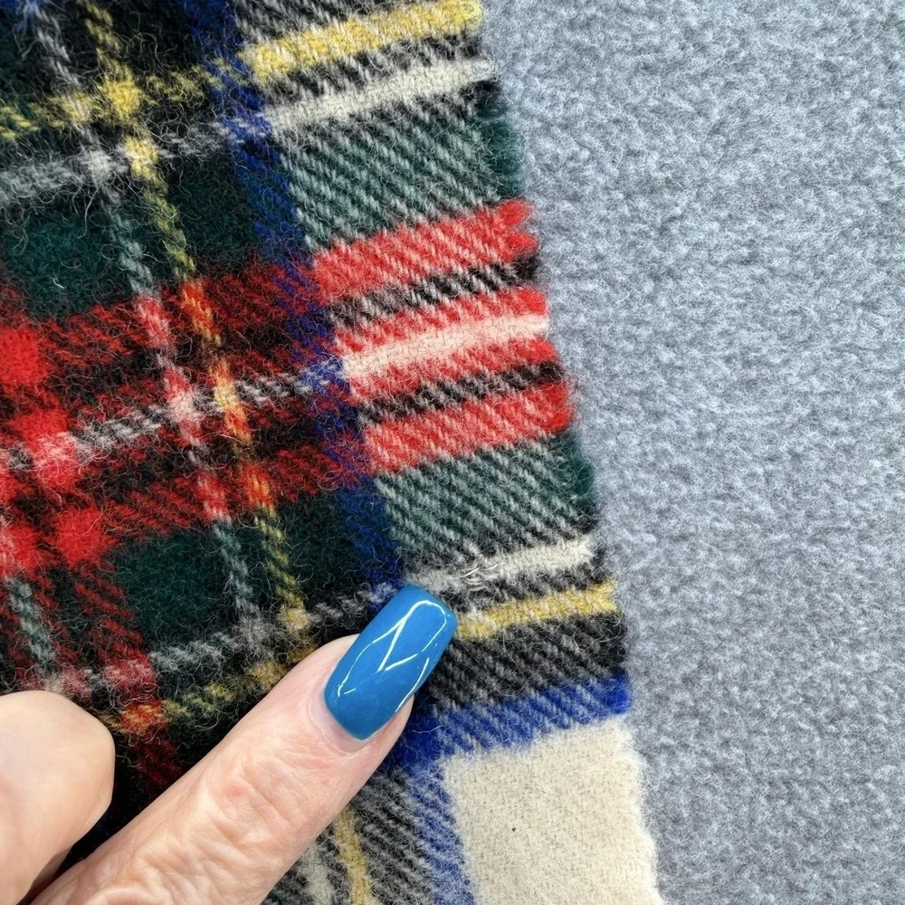 VTG Johnstons Elgin Scarf White Dress Stewart Tartan Wool Plaid Classic Scottish