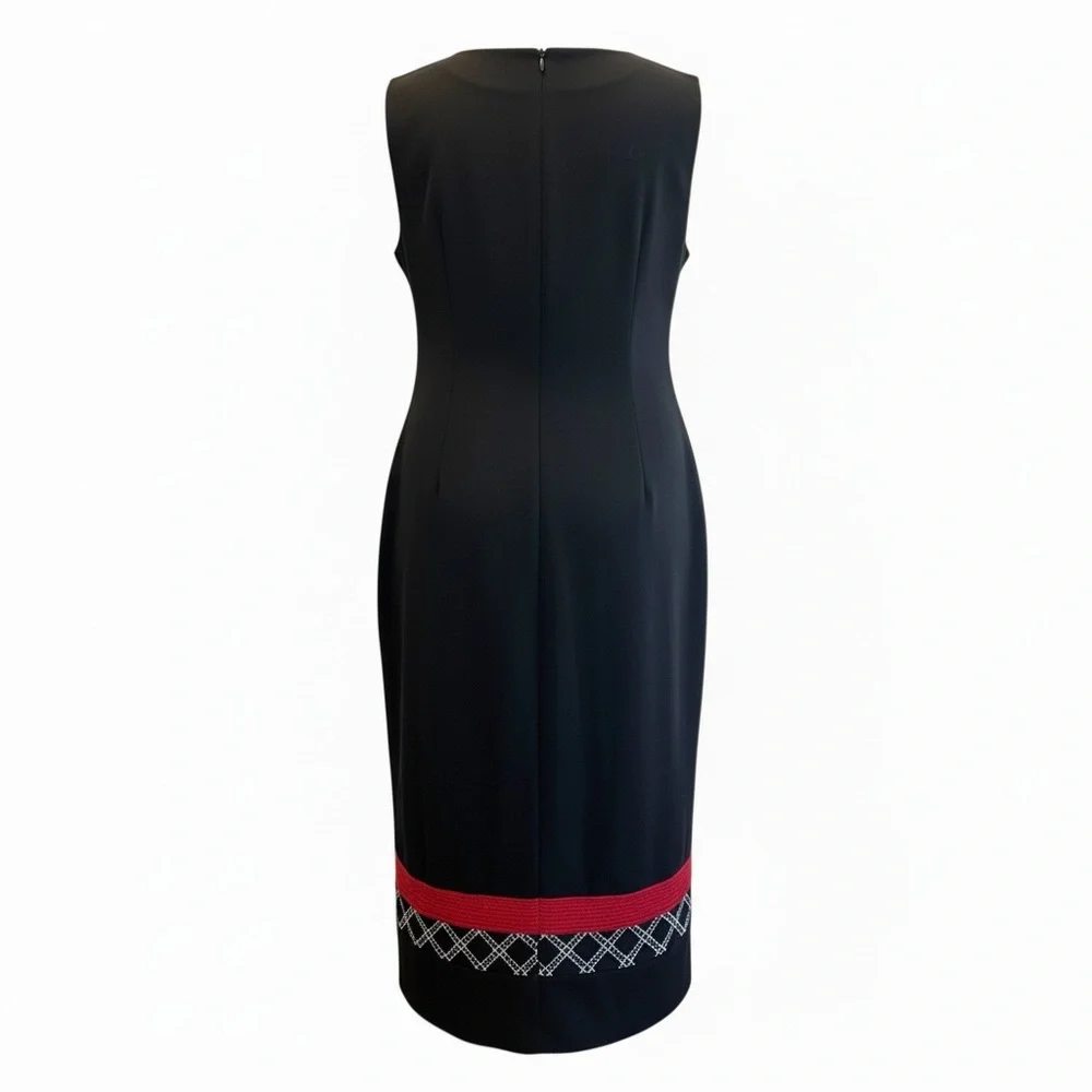 Maya Brooke Black and Red Maxi Dress with Red Blazer
