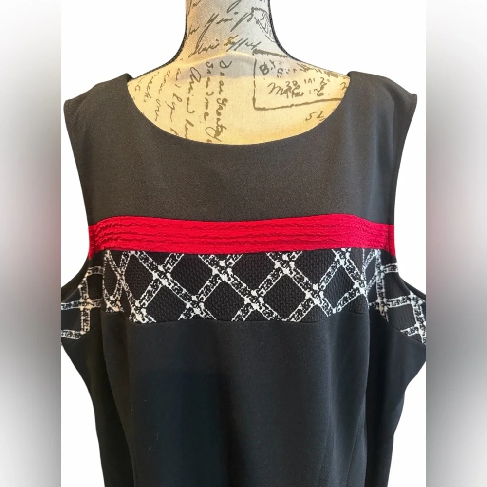 Maya Brooke Black and Red Maxi Dress with Red Blazer
