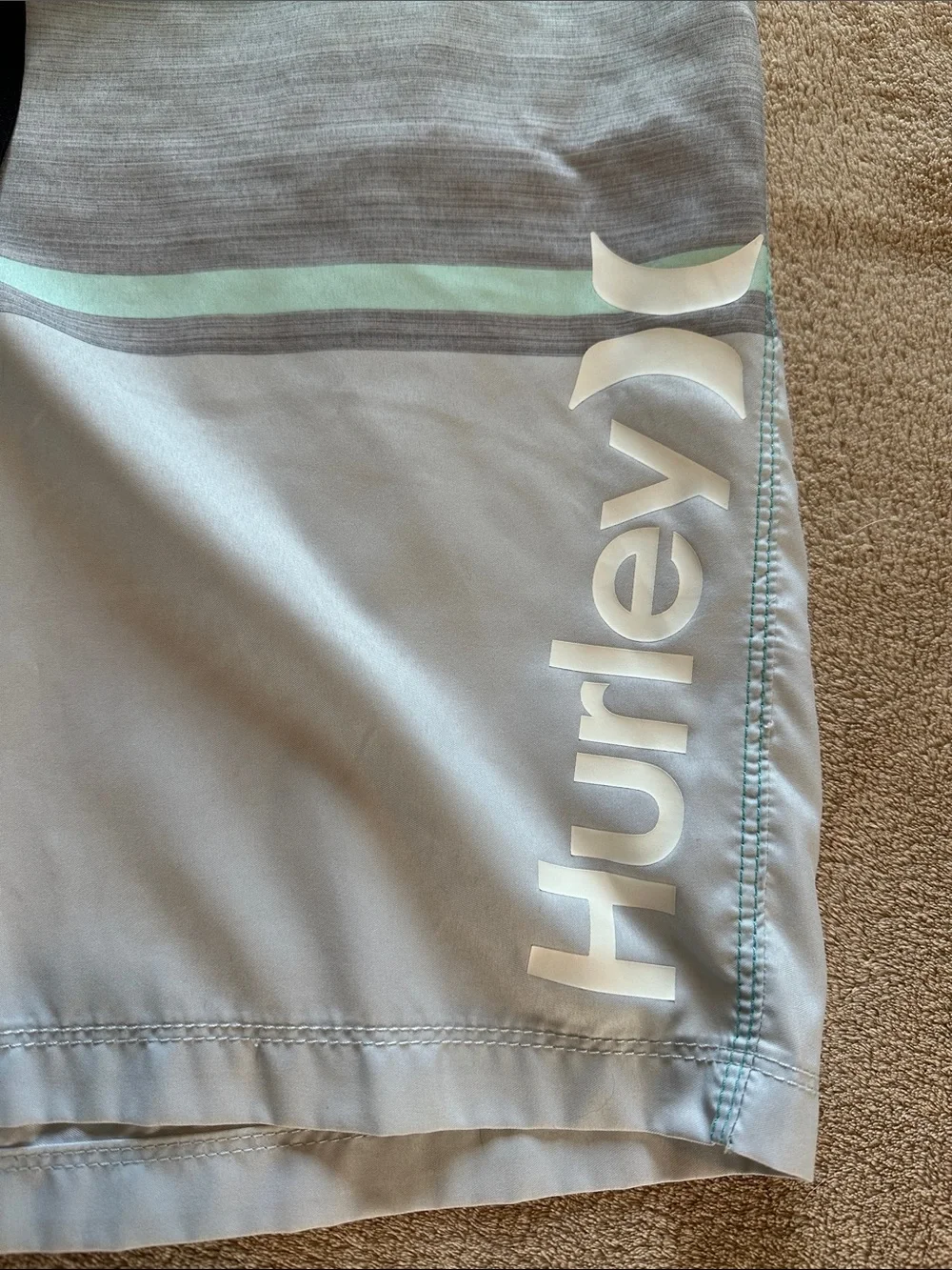 Hurley Men’s Teal to Light Gray Ombre Board Shorts Size 36