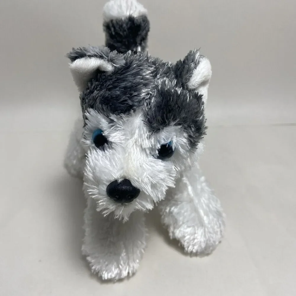 Aurora Husky Plush 8 inch Grey White Blue Eyes Stuffed Animal Puppy Dog