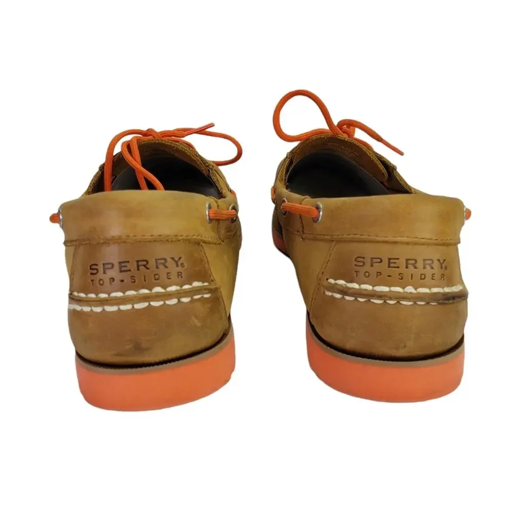 Sperry Authentic Original 2-Eye Boat Shoes Size 11.5 Tan/Orange