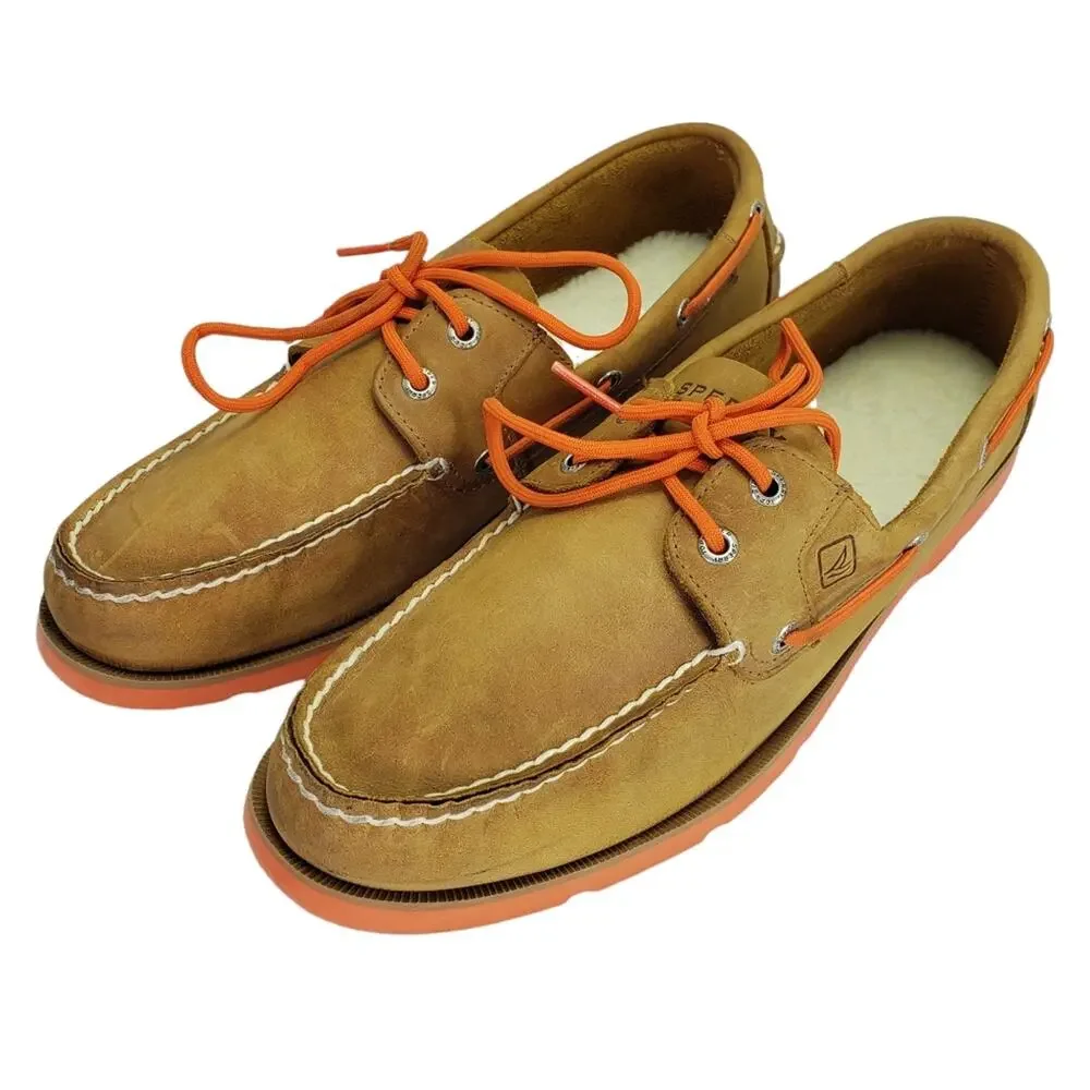 Sperry Authentic Original 2-Eye Boat Shoes Size 11.5 Tan/Orange
