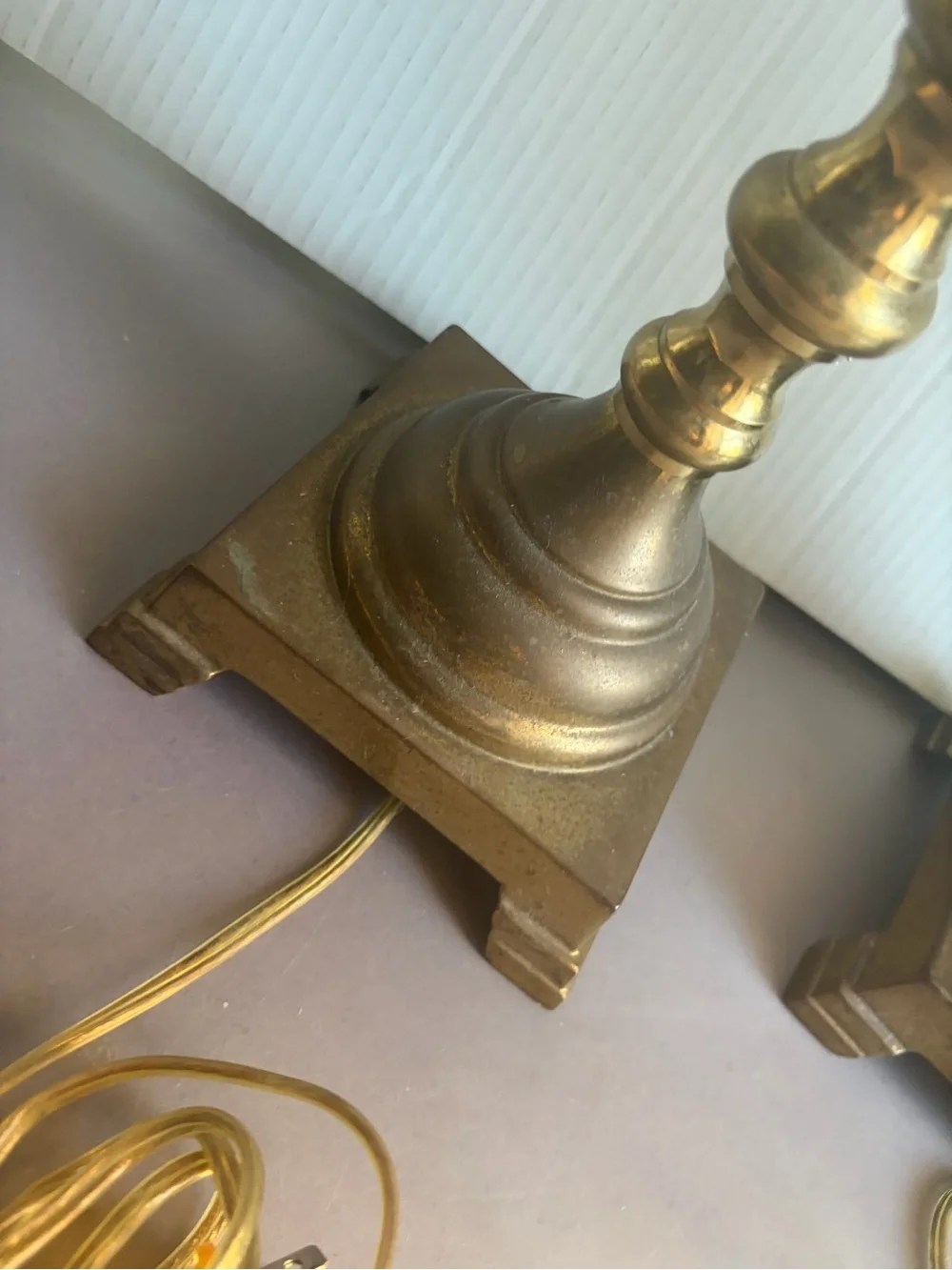 Matched Pair of Rembrandt Mid Century Brass Lamps