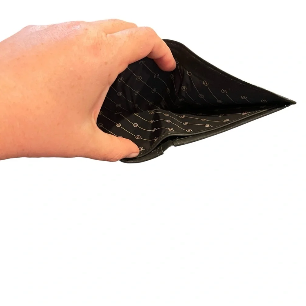 Vintage Rolfs cowhide leather black wallet billfold