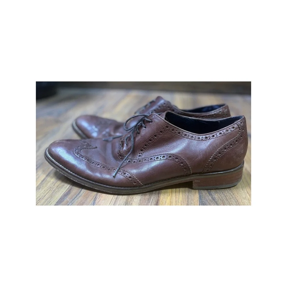 Cole Haan Nike Air Wingtip Oxford Shoes Men 11.5 Brown Leather Brogue