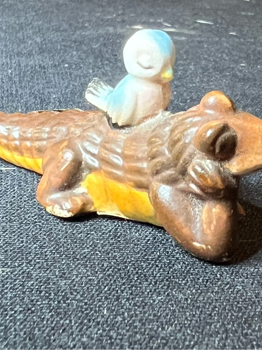 Ceramic Small Pets Figurine - Brown & Cream Bird Accent