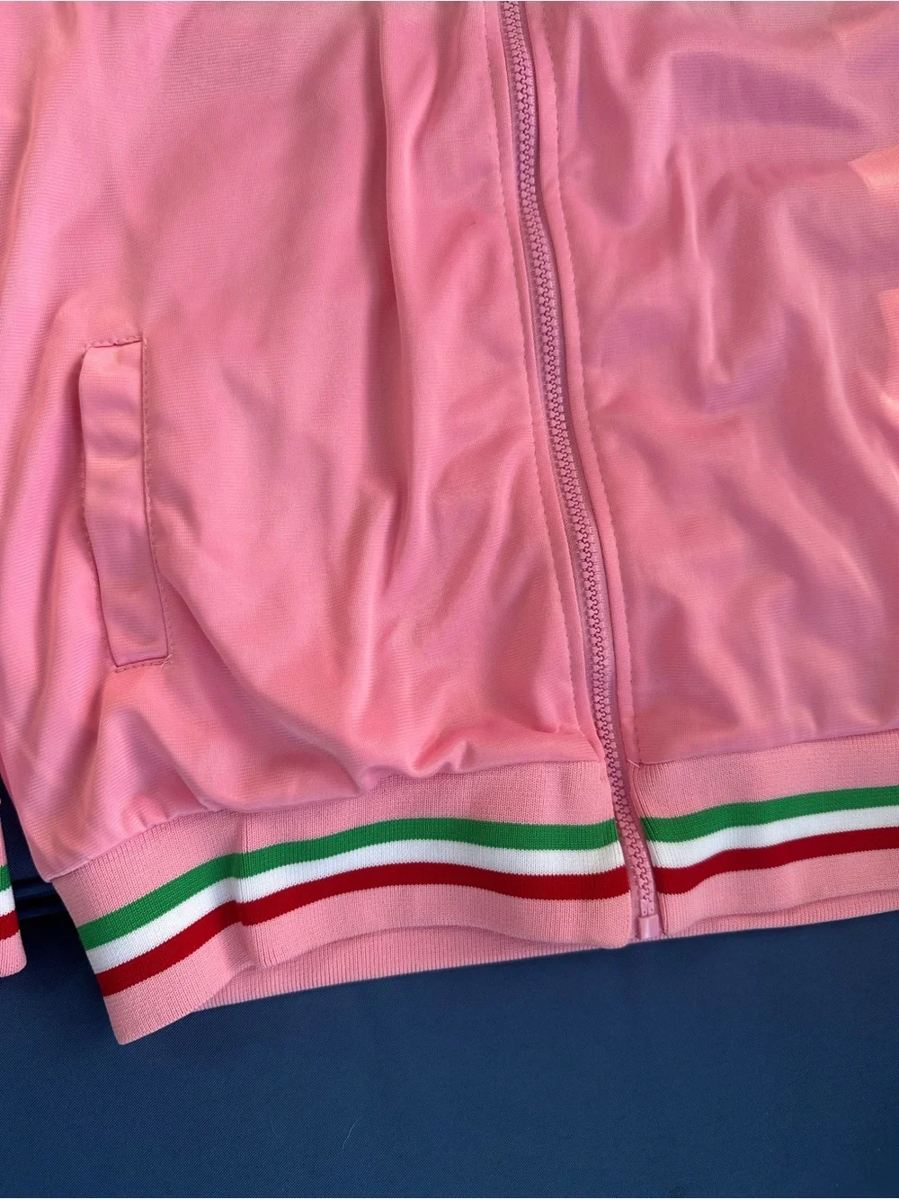 Violare Size M Italia Kids Pink Track Jacket with Flag Trim