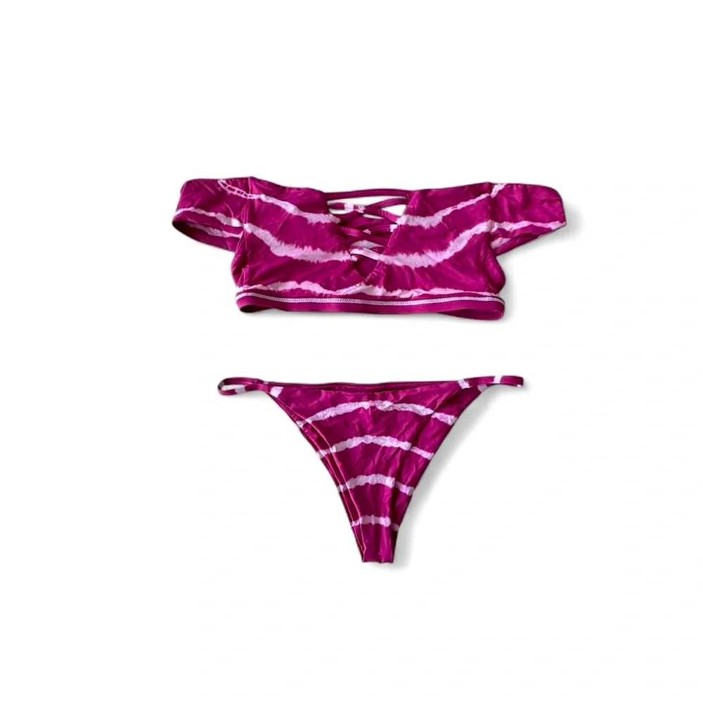 Frankie's Bikinis Pink Tie-Dye Bikini