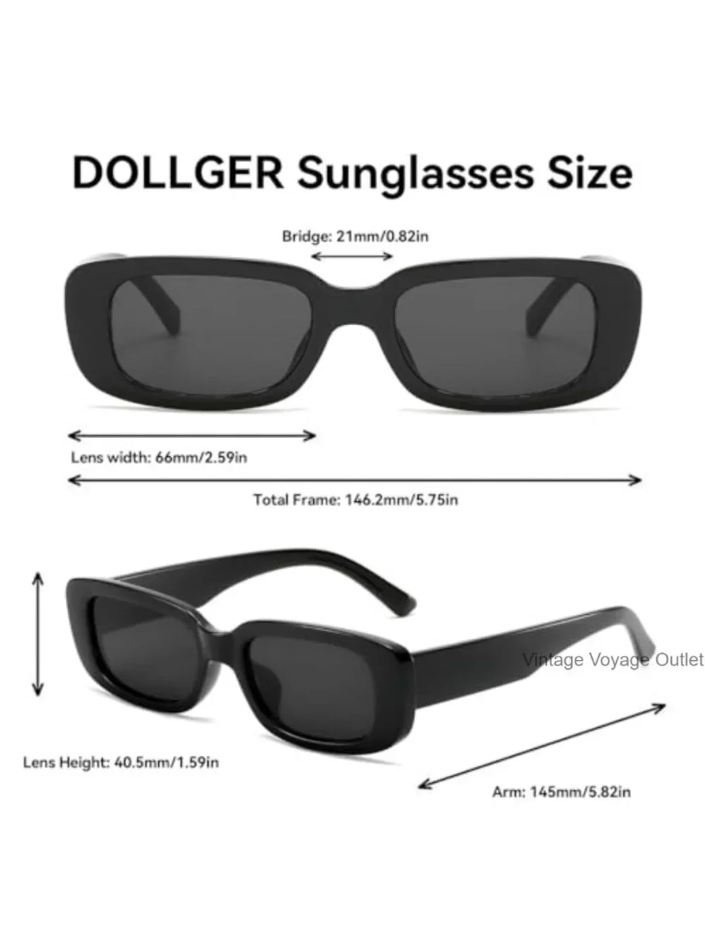 Retro Rectangle Sunglasses UV400 Polarized Small Chunky Frame for Women Men
