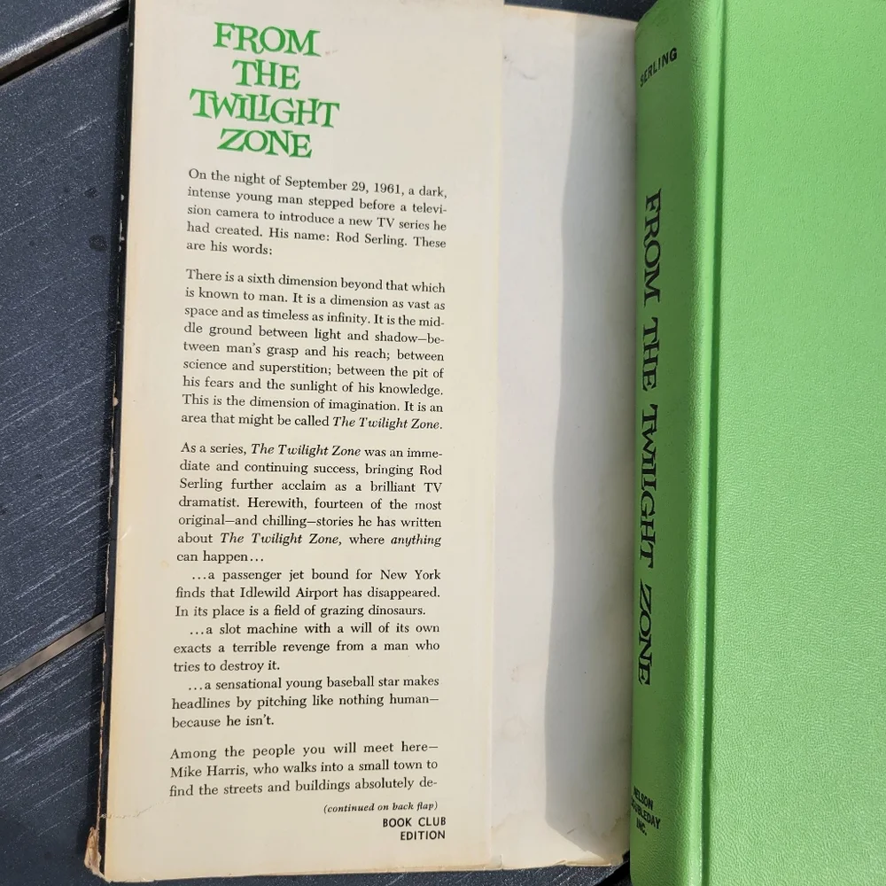 Vintage From the Twilight Zone Book ~ 1960s ~ Rod Serling ~ Great for Display!