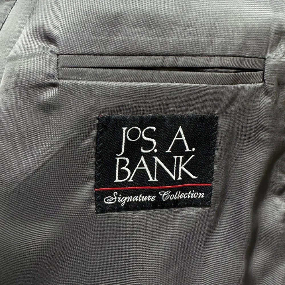 Jos A Bank Signature Collection Wool Blazer Charcoal Gray Sport Coat Mens 44S