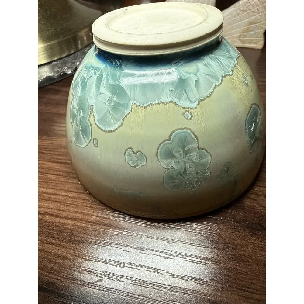 Vintage Loi Quebec Crystalline Glaze Pottery Bowl Canadian Studio Art 3.75” D