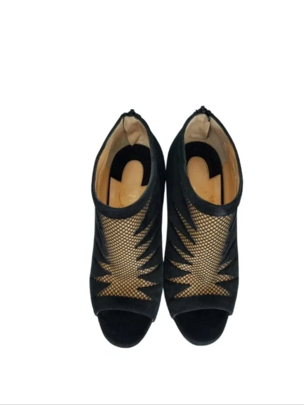 Christian Louboutin Disorder 120 Black Suede & Mesh Booties