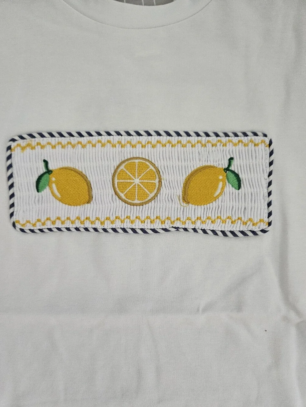 Lil Cactus White Smocked Lemons & Yellow Gingham Shorts Set Size 6Y