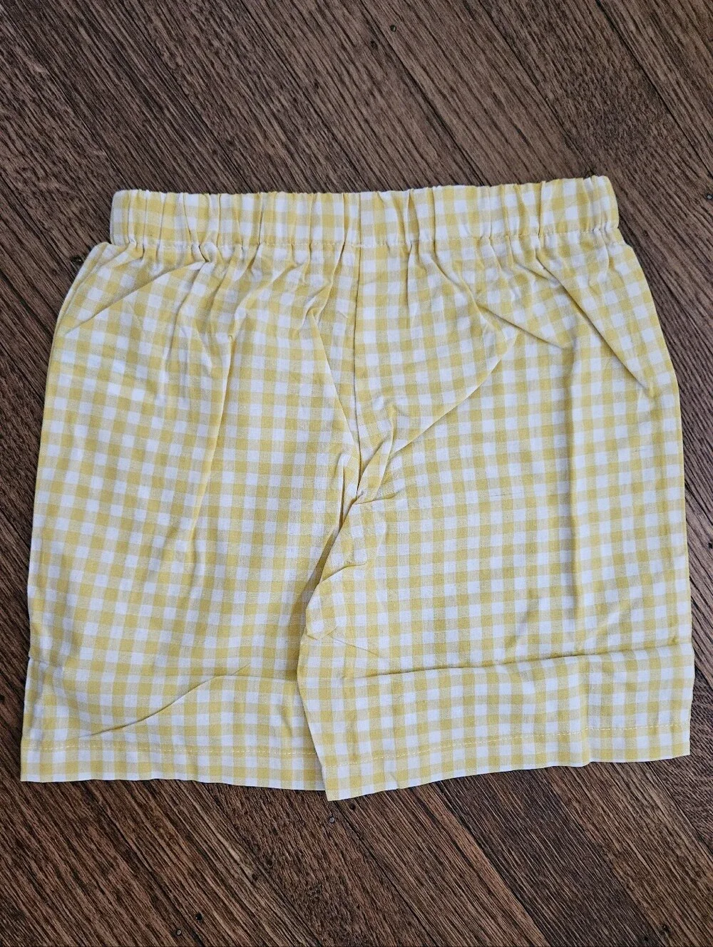 Lil Cactus White Smocked Lemons & Yellow Gingham Shorts Set Size 6Y