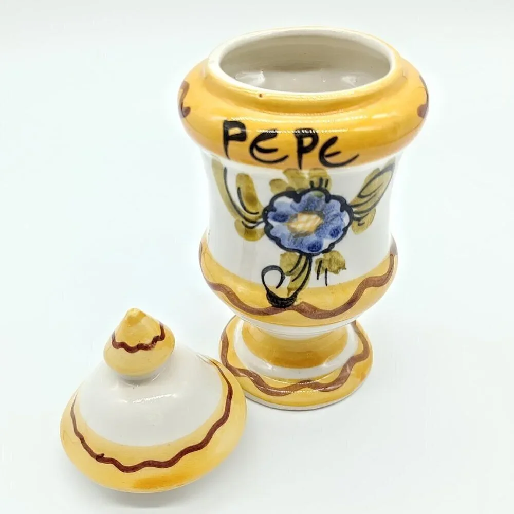 Italian Hand-Painted Floral Ceramic Serving Set